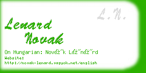 lenard novak business card